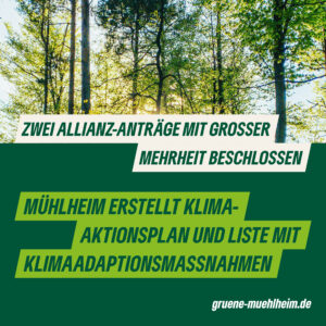 Zwei Allianz-Anträge mit großer Mehrheit beschlossen: Mühlheim erstellt Klima-Aktionsplan und Liste mit Klimaadaptionsmaßnahmen